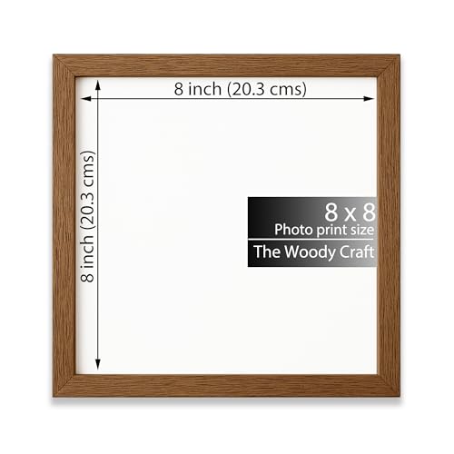 Image of Square Frame 8x8 inch | Beautiful Photo Frame For Wall | Wall Photo Frames For Home Decoration | Classic Wooden Photo Frame | Brown Frames For Wall Decor | Aesthetic Photo Frame (8x8 inch, Brown)