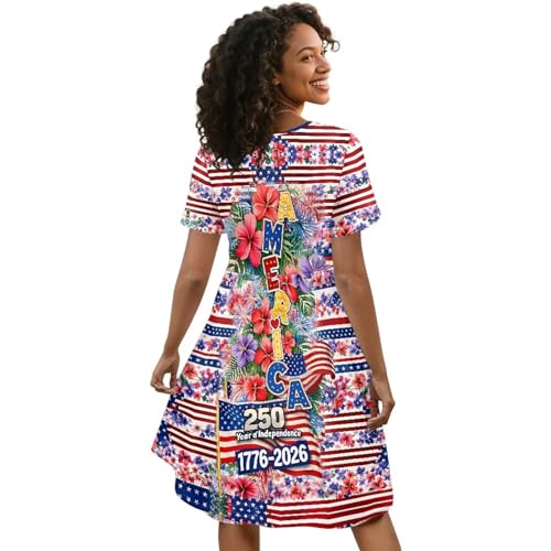 Image of Women's Summer Formal Dresses Short Sleeve Wrap V Neck Dresses Bridesmaid Wedding Guest Dress with Pockets