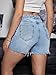 SweatyRocks Women's High Waist Denim Shorts Pale Blue S