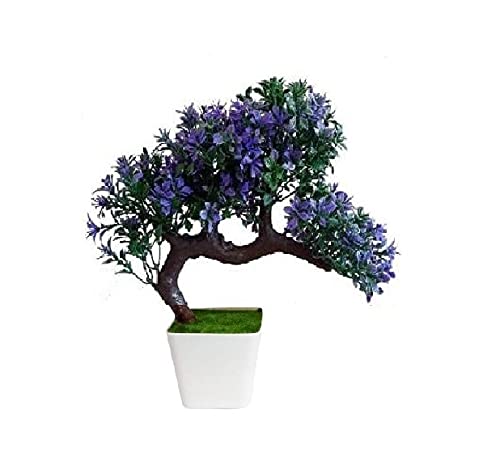 HYPERBOLES Artificial Bonsai Plant with Plastic Pot - 10 Inch/25cm