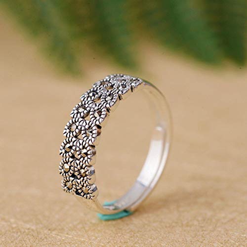 Bague réglable en argent S925 bijoux minimalistes épi de blé femme