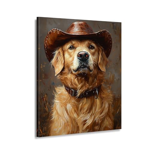 Toile vache cow-boy 60x90 idéale pour salon style ranch