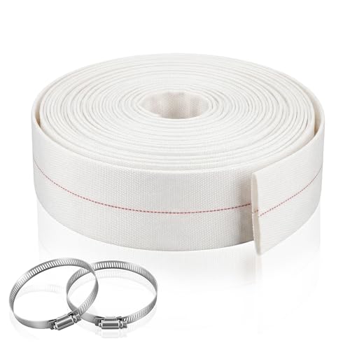 Sosation 3 x 100 ft Pool Backwash Hose Heavy Duty Reinforced PVC Lay Flat Discharge Hose Sump Pump Discharge Pipe for Swimming Pools Outdoor Lawn Garden Irrigation Car Cleaning Pool Water Transfer