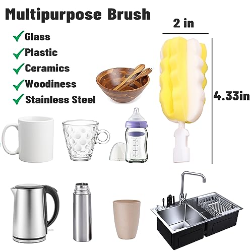 Image of 8PCS Bottle Brush Replacement Sponge Heads Environmental Protection Cup Cleaner Brush Sponge Replacement Heads Suitable for INVODA Sponge Bottle Brushes (8 Brush Heads)