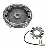 Flywheel & Charging Coil 5A 12V 60W For Headlight For Honda GX160 GX200 5.5/6.5HP Engine Snowblower For Coleman For PowerSports BT200X CT200U 163/196cc Gas MiniBike GoKart Scooter 0.67” bore size