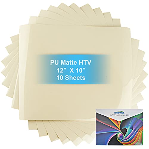 KISSWILL PU HTV Heat Transfer Vinyl Bundle Sheets - 10 Pack 12