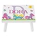 Letâ€™s Make Memories Personalized My Own Name Step Stool - Childrenâ€™s Step Stool - Sturdy Wood â€“ Non-Toxic Paint, Sealer - Unicorn Design - White - 14â€™Wx9.25â€Lx8.75â€H - Ages 3+