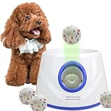 XIMUSON Automatic Dog Ball Launcher, Upgraded Dog Ball Throw Launcher, Adjustable Distance 10-30FT, for Small/Medium Dogs, with 3 2.3-inch ETPU Balls, Indoor and Outdoor Interactive Toys