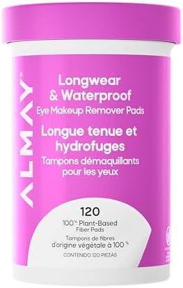 Almay Longwear & Waterproof Eye Makeup Remover Pads, 120 Count