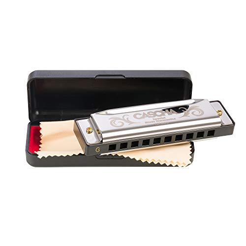 CASCHA Harmonica en sol majeur avec étui et chiffon de nettoyage, Harmonica Spécial Blues Country , pour débutants… - Les Beatles, Paul McCartney, John Lennon, RIngo Starr, George Harrison CASCHA Harmonica en sol majeur avec étui et chiffon de nettoyage, Harmonica Spécial Blues Country , pour débutants…
