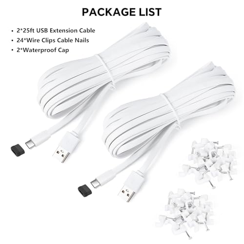 2Pack Power Cable for eufy SoloCam S220/S340, C210, USB Type-C Extension Cable for eufyCam 3/S330, 3C/S300, Weatherproof Flat Charging Cord for eufy Indoor Cam S350/C220/C210, Indoor Outdoor Use - Image 6