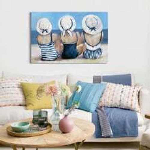 Impression sur toile maillot de bain bleu déco murale surf plage - 4