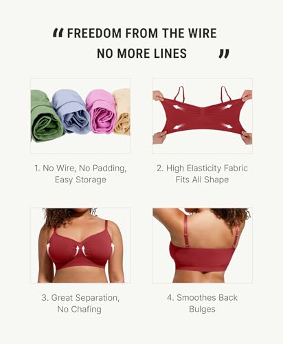 Image of FeelinGirl Bralettes for Women with Support Comfortable Bras No Underwire Seamless Everyday Bras