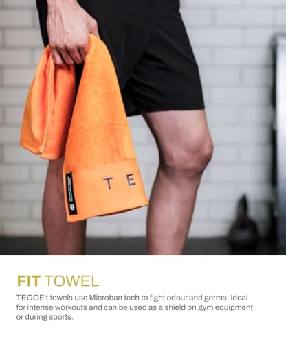 Image of TEGO Fit Anti-Microbial Gym Towel | 600 GSM | Ringspun Cotton | Odour-Free, Super-Absorbent | for Gym, Sports & Equipment Protection | 30x16 inch | Hygiene Control