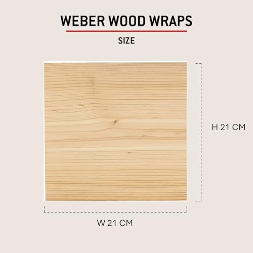 Weber Zedernholz Wood Wraps (8 Stück) - dünne, feine Wraps aus Zedernholz, zum Einwickeln von Grillgut, feine Raucharomen, 100% natürliches Holz (17521)