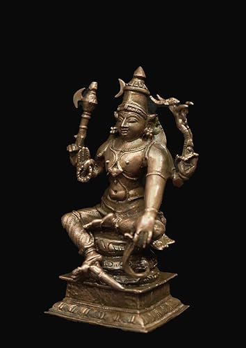 Image of Copper Idols of god Lord Shiva, with Nandi Idol, 3.7 inch, 470, Patina Antique Finish, Pack of 1 Piece