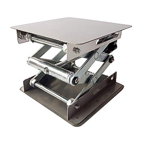 FamYun 8" x 8" 200mm Stainless Steel Lab Jack Scissor Stand Platform