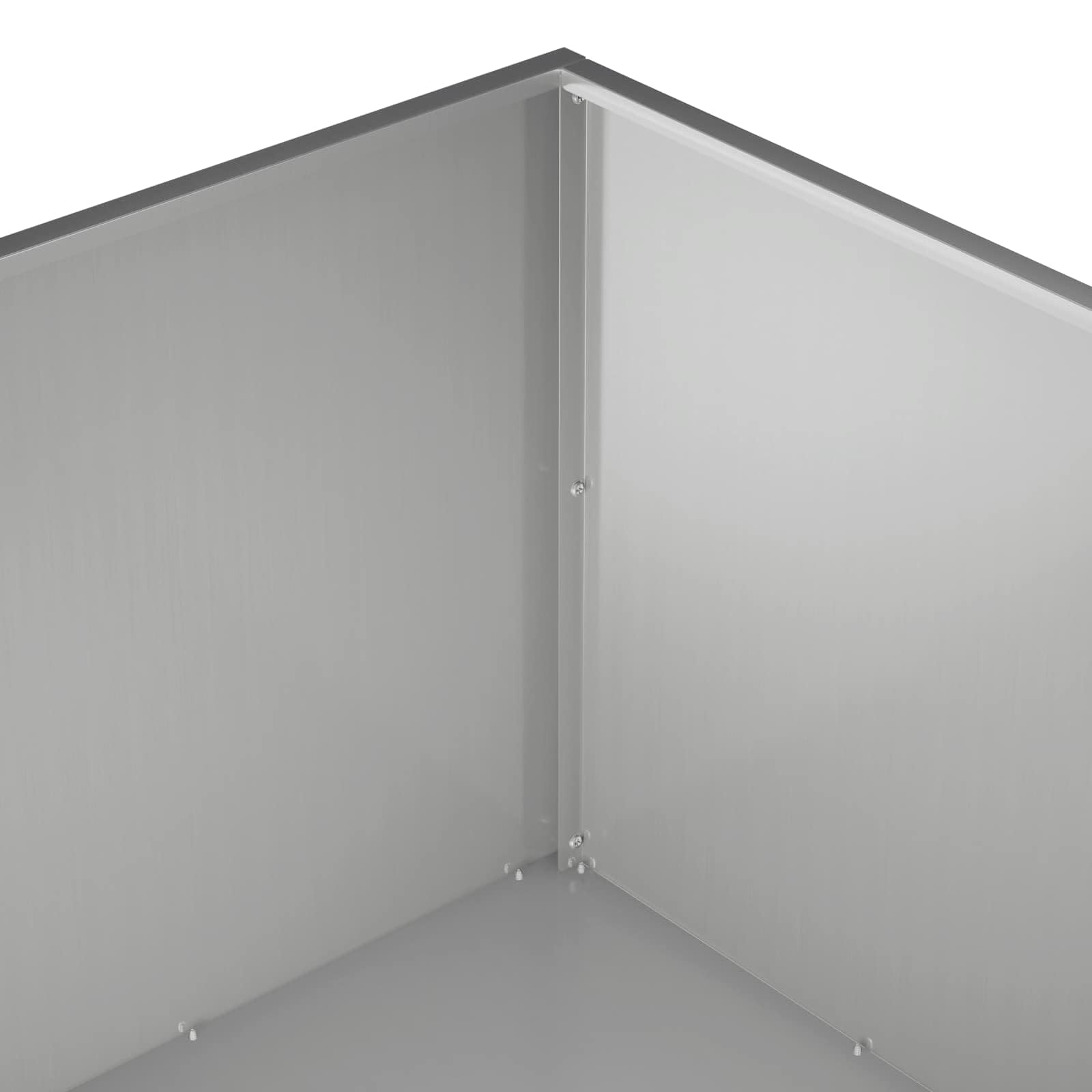 2 macetas de metal galvanizado, 60 x 60 x 40 cm, color plateado