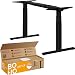 Produktbild boho office® Höhenverstellbarer Schreibtisch Gestell - Made in Germany, Elektrisch stufenlos, 2 laufruhige Motoren, 3-Fach Teleskop, Kollisionsschutz - Premium Line Schwarz mit Wippschalter