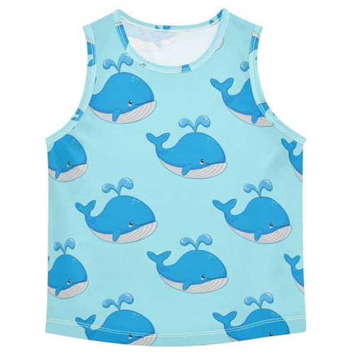 J JOYSAY Cartoon Cute Whale Boys Tank Top Sleeveless Muscle Shirts Quick Dry Kids T-Shirts 3-15T