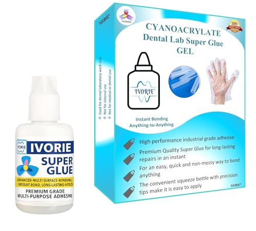 Dental Lab Super Glue Adhesive Instant Bonding - Gel (1oz)
