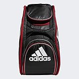 adidas Unisex Tour Tennis 12 Racquet Bag, Black/White/Scarlet, ONE SIZE