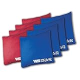 Wild Sports Cornhole Bean Bag Set - Double Stitched and Weather Resistant, Tournament Approved - Pack of 8, 16oz, Red and Blue