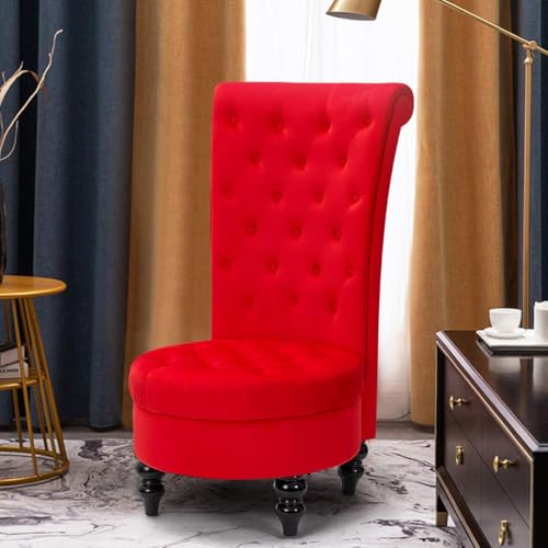 Sillón Royal Terciopelo Rojo Resistente miniatura 6