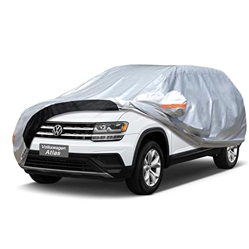 Car Cover Custom Fit Volkswagen Atlas (2017-2025) Waterproof for Automobiles, Oxford Sun Rain Dust Snow Protection (Ships from US Warehouse, Delivery 3-8 Days) Single Layer-Oxford Volkswagen