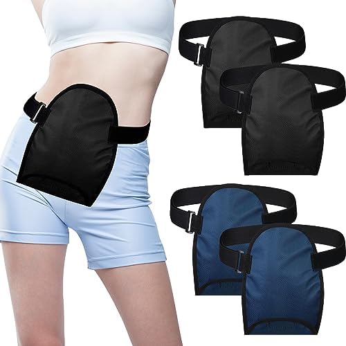 TrelaCo 4 Pcs Ostomy Bag Covers for Women Men, Waterproof Colostomy Bag Covers with Support Belt, Adjustable Portable Ostomy Pouch Covers, Ostomy Supplies, 2 Colors