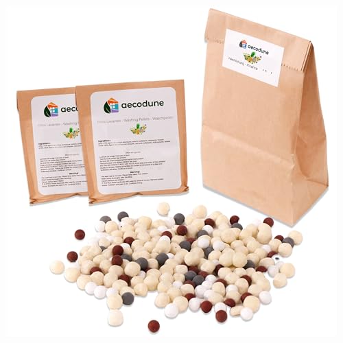 aecodune Ricarica 2 Anni Per Palla Lavatrice con Detersivo Ecologico - 240 Lavaggi - Perle di Sapone Naturale con Sfere di Ceramica - Per Ovetto Lavatrice Riutilizzabili Floreale