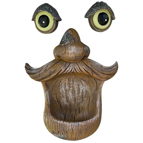 Mangeoire à oiseaux visage d'arbre en résine extérieure - 4