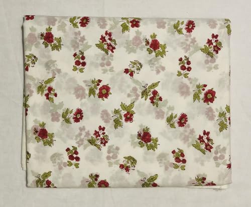 Tissu coton haut de gamme imprimé fleurs Aashita Creations pour robe et loisirs créatifs