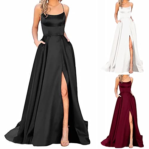 Zilosconcy Kleider Damen Einfarbiges Ärmelloses Sexy Strandkleid...