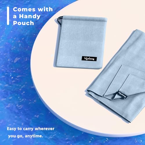 Image of Lifelong Microfiber Towel for Kids |Suede Quick Dry Towel for Bath, Swim, Lightweight, Absorbent Microfiber Towel |Soft & Gentle for Delicate Skin |Ideal for Swim, Travel |Pack of 1 | 120x60 cm (Blue)