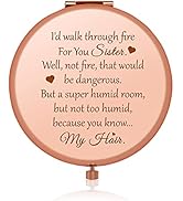 Sister Gifts from Sister Best Friend Birthday Gifts for Women Girls Rose Gold Compact Mirror Frie...