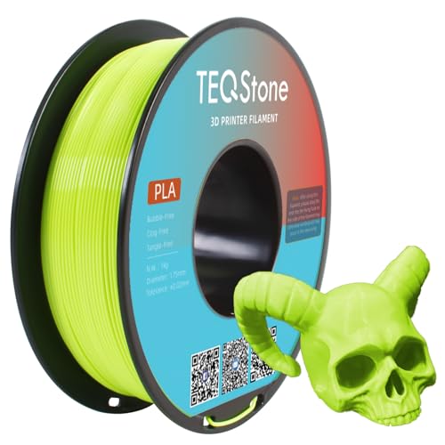 TEQStone PLA Filament 1.75 mm Neon Green (Apple Green) 1 kg Dimensional Accuracy +/-0.02 mm Clean Wrapped PLA Basic 3D Printer Filament Vacuum Packaging