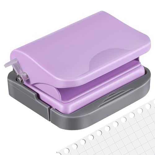 Perforadora de papel portátil para cuadernos escolares y documentos de oficina color púrpura
