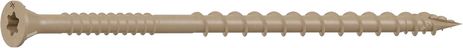 Simpson Strong-Tie DSVT4MB Deck-Drive DSV Wood Screw — #10 x 4 in. T-25, Flat Head, Quik Guard, Tan (1000-Qty)