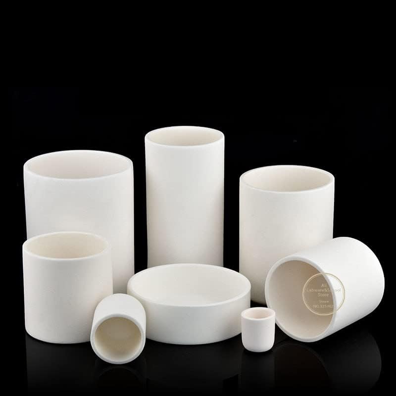 1pcs Lab 5ml to 1000ml Cylindrical Corundum Crucible 99% Alumina Ash Crucible High Temperature Resistance 1600 Degrees (Size : 1000ml)