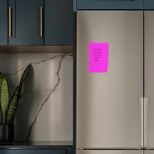 Image of Cubic Prompt Neon Sticky Notes - Pink | Pack of 1 | 10cm x 15cm (4 inchx6 inch), 100 Sheets - Ruled Self-Adhesive Note Pad for Office, School & Daily Planning