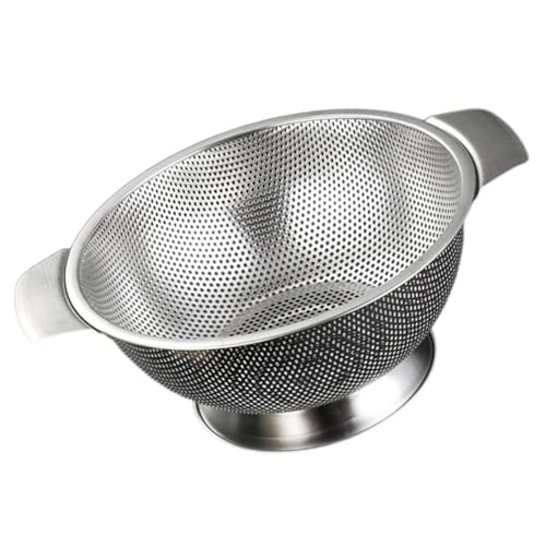 MOBUTOFU Escurridor de Verduras y Arroz de Acero Inoxidable Cedazo de Malla Fina, Cesta Multifuncional para Cocina, Resistente y Fácil de Limpiar