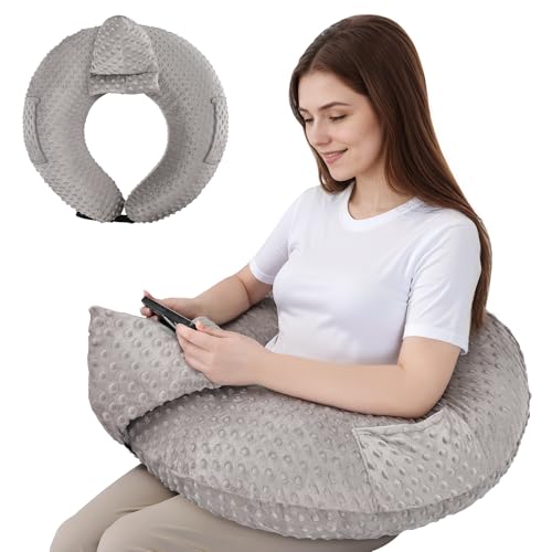 Coussin de lecture repose-bras en U compact avec poche pour jeu et tablette INFANZIA