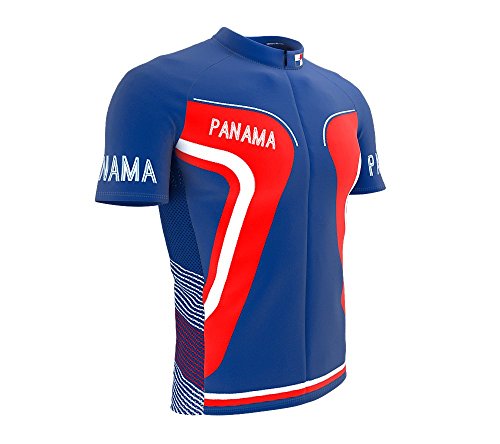 ScudoPro Panama Full Zipper Bike Short Sleeve Cycling Jersey for Men - Size 2XL Multicolored