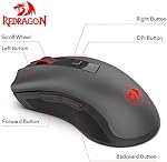 Redragon M652 Optique 2.4G Souris sans fil avec USB Récepteur, 2400 DPI Jeu portable & Les souris de bureau, 5 ajustable DPI Niveaux, 6 Boutons pour bureau, MacBook, Cahier, PC, Ordinateur portable