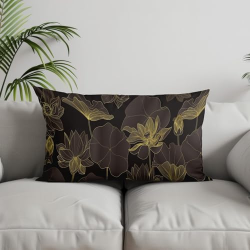 Taie d'oreiller satin soie fleurs lotde4 rectangulaire lin 50x75cm