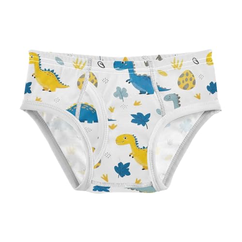 CHIFIGNO Cute Dinosaurs White Boys' Underwear Cotton Boys Briefs Printed Breathable Briefs Underwear