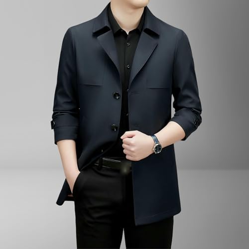 Trench décontracté pour homme aux finitions soignées avec revers élégants taille S - 6