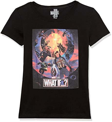 T-shirt Marvel What If fille noir XL en coton confortable pour enfant