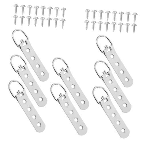 Image of SHINEOFI 8pcs Metal Photo Frame Eyelet Screws D-Rings for Artwork and Frames Easy Hanging